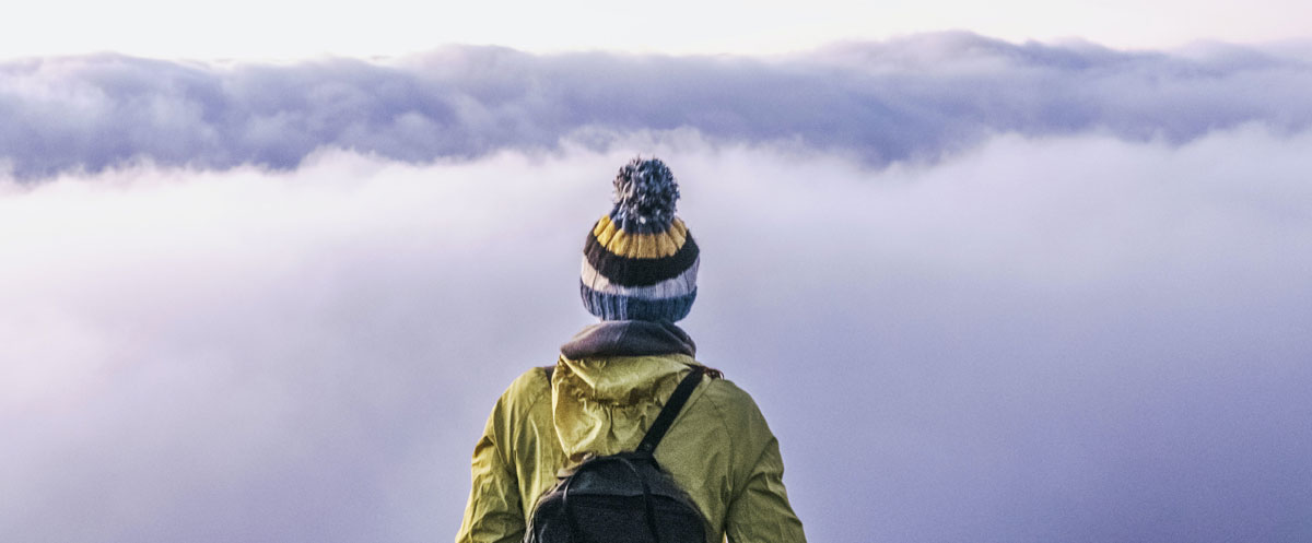 Man in the clouds