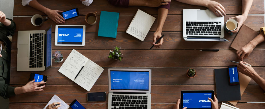 Table full of laptops