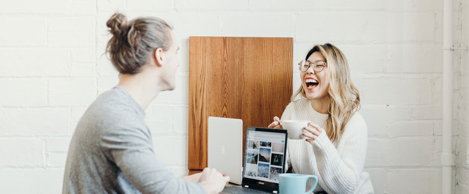 People laughing in the office