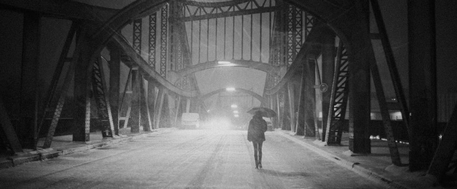 Black and White Girl on the bridge