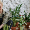 Woman doing Houseplant in house