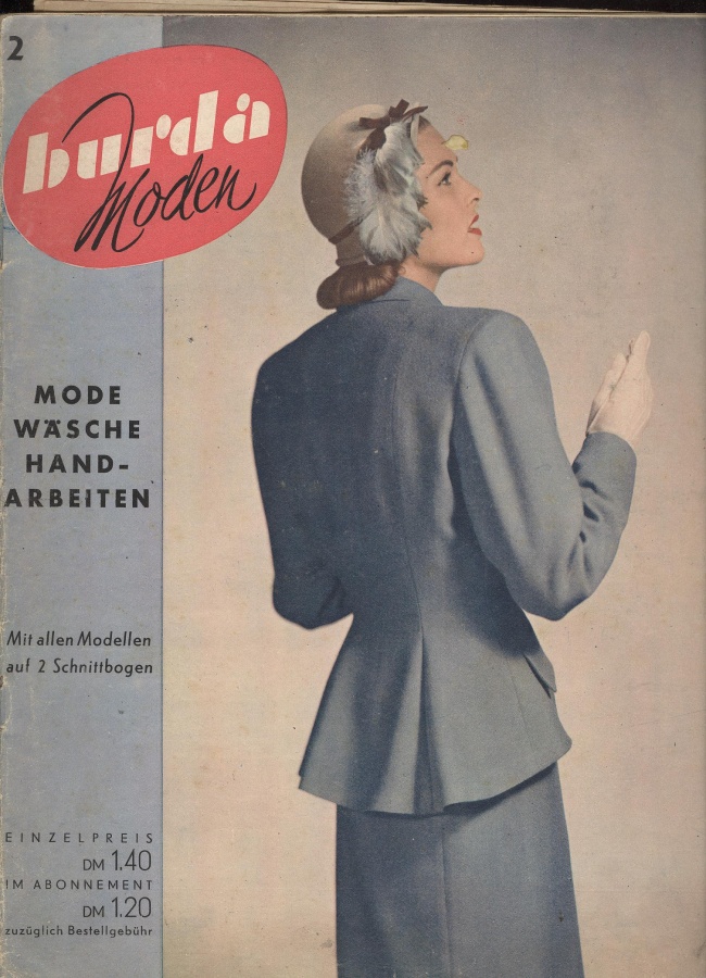 Magazine Burda in 1950 example. Girl on the front-page