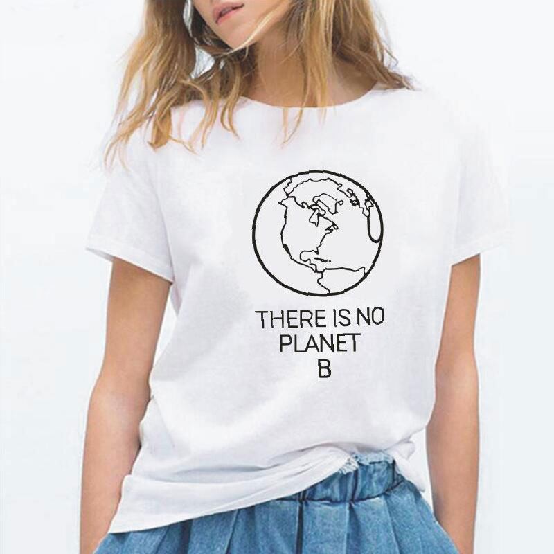 Environmental-Saying-T-Shirt-Women-Tops-Earth-Day-Slogan-There-Is-No-Planet-B-Tee-Shirt