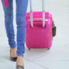 Girl going with Luggage