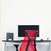 red and black office rolling chair