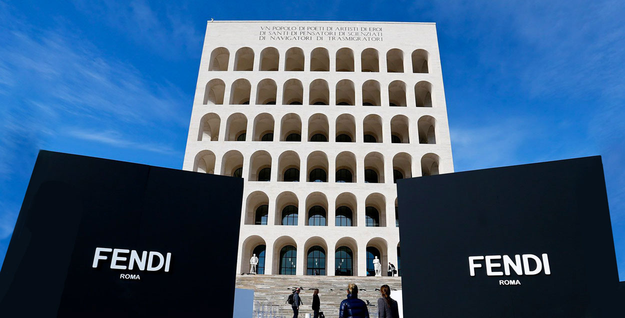 Fendi Rome Palazzo della Civilta Italiana Giovanni Guerrini Ernesto Bruno La-Padula Mario Romano b dezeen