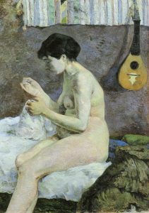 Paul Gauguin woman sewing