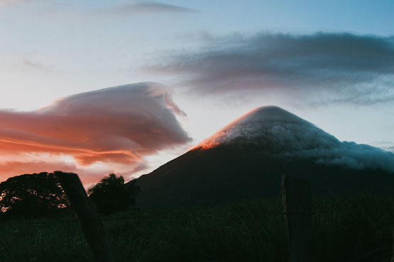 silhouette of mountain during sunrise